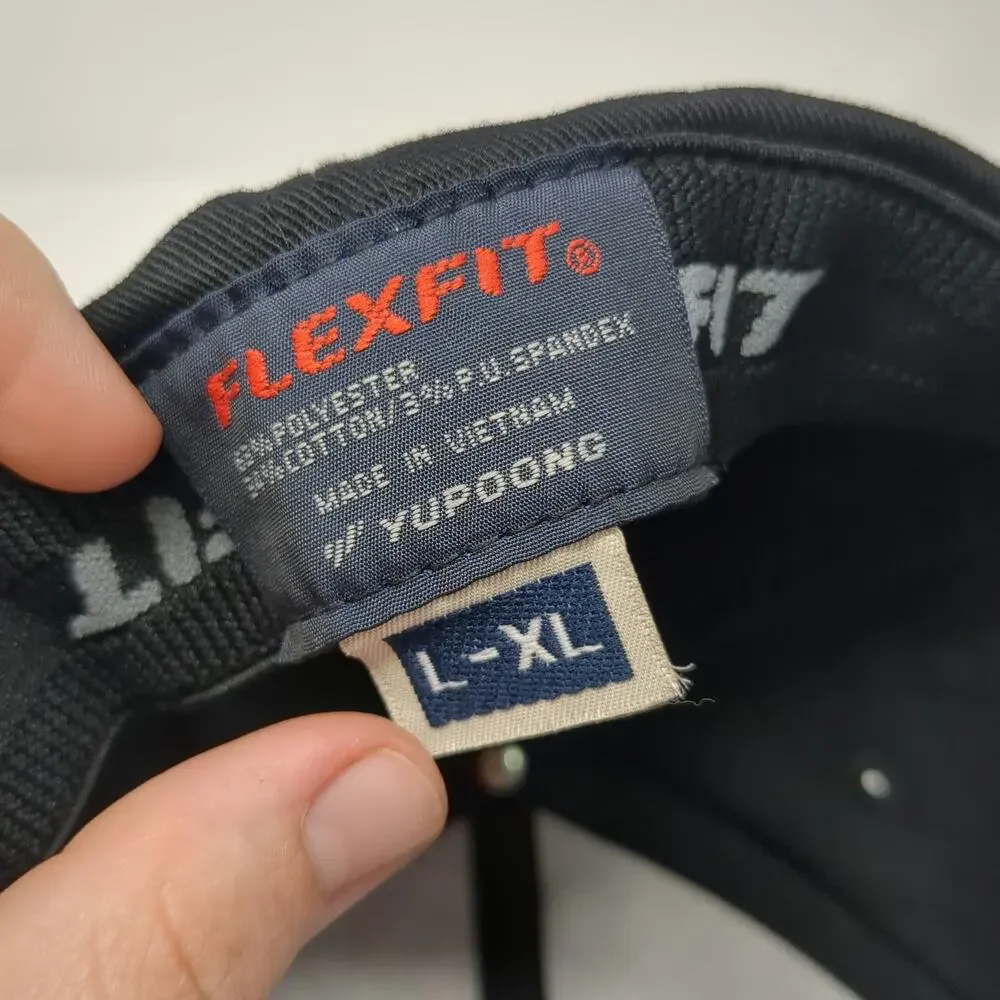 Flexfit Smoky Mountain Pizzeria Grill Black XL Baseball Cap Hat Fitted Logo